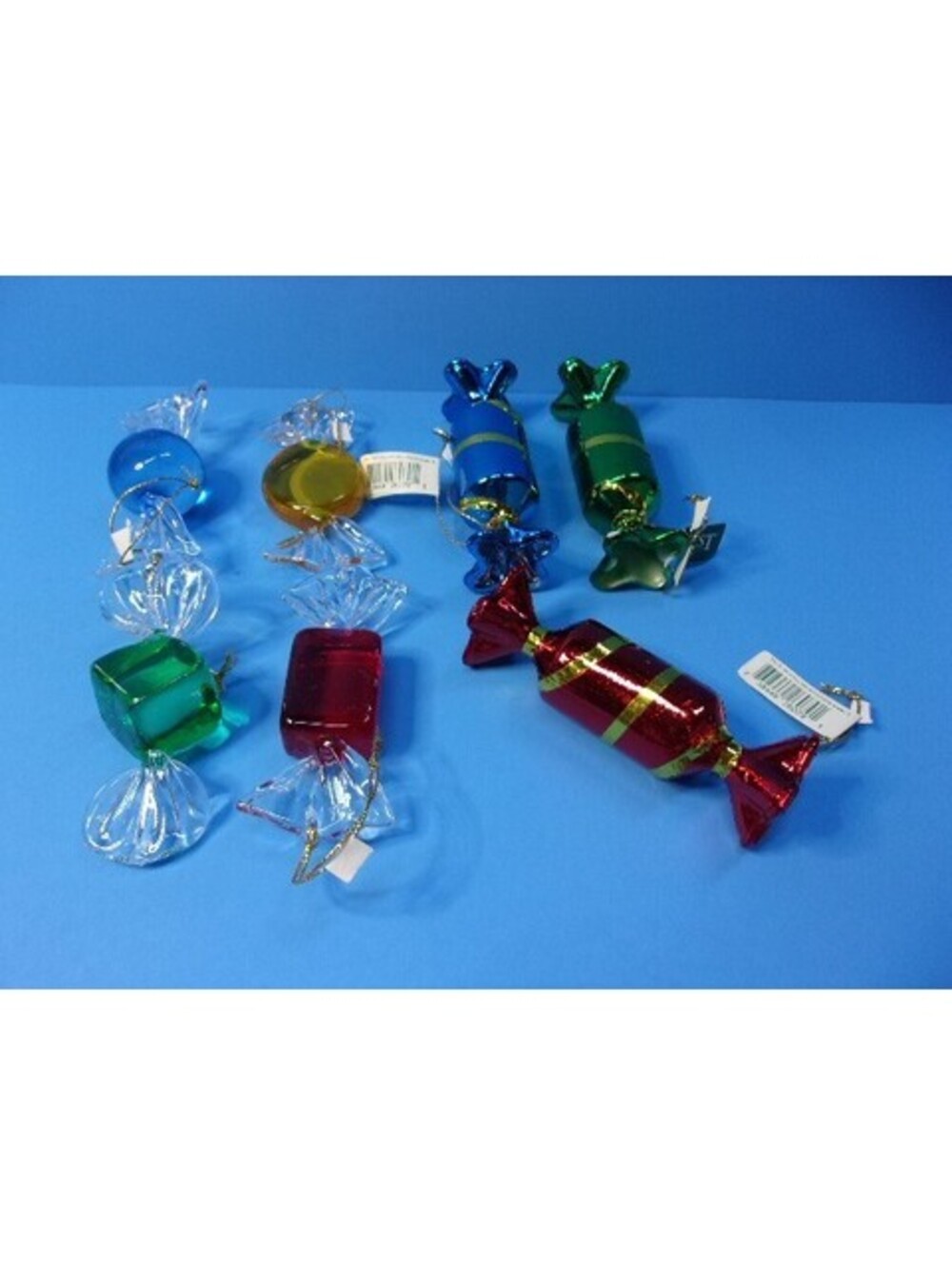Vintage Midwest of Cannon Falls Wrapped Hard Candy Taffy Christmas Ornament Lot